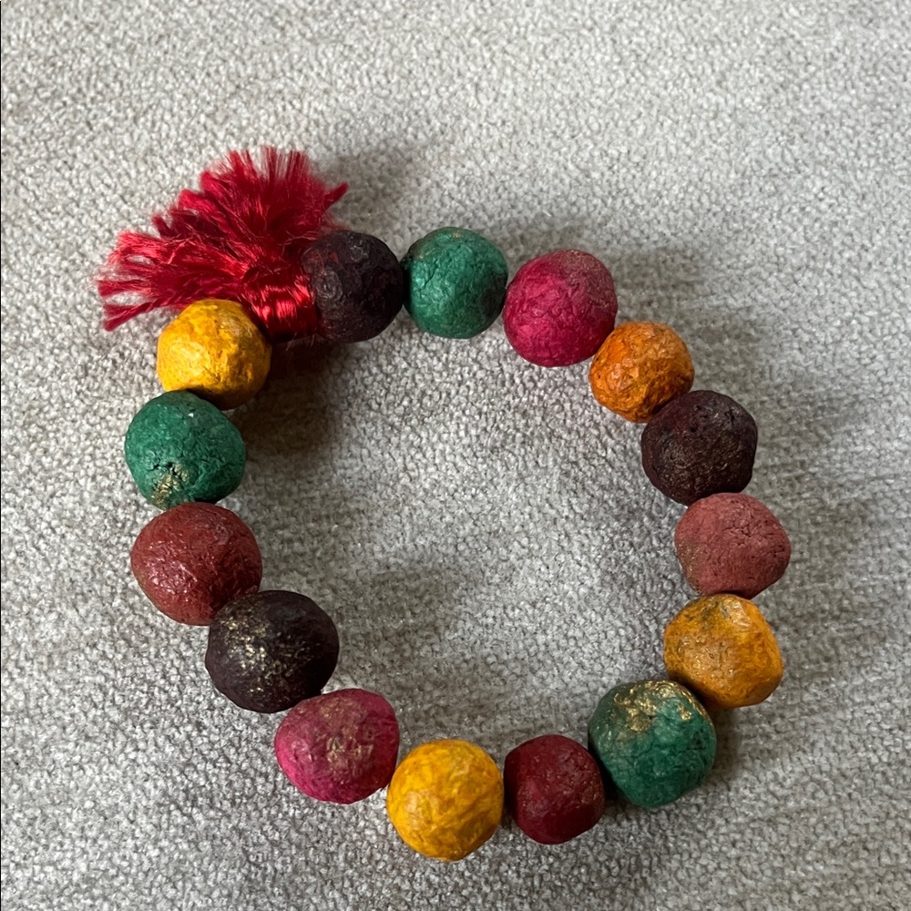 Colorful Beaded Bracelet with Tassel